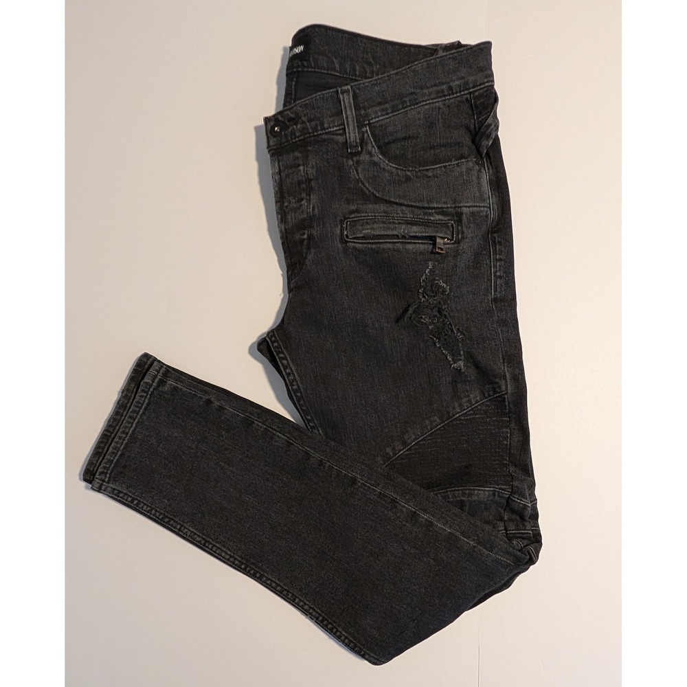 Hudson Blinder Biker Jeans V2 Skinny Button Fly Distressed Moto Mens 36 (tag 34)